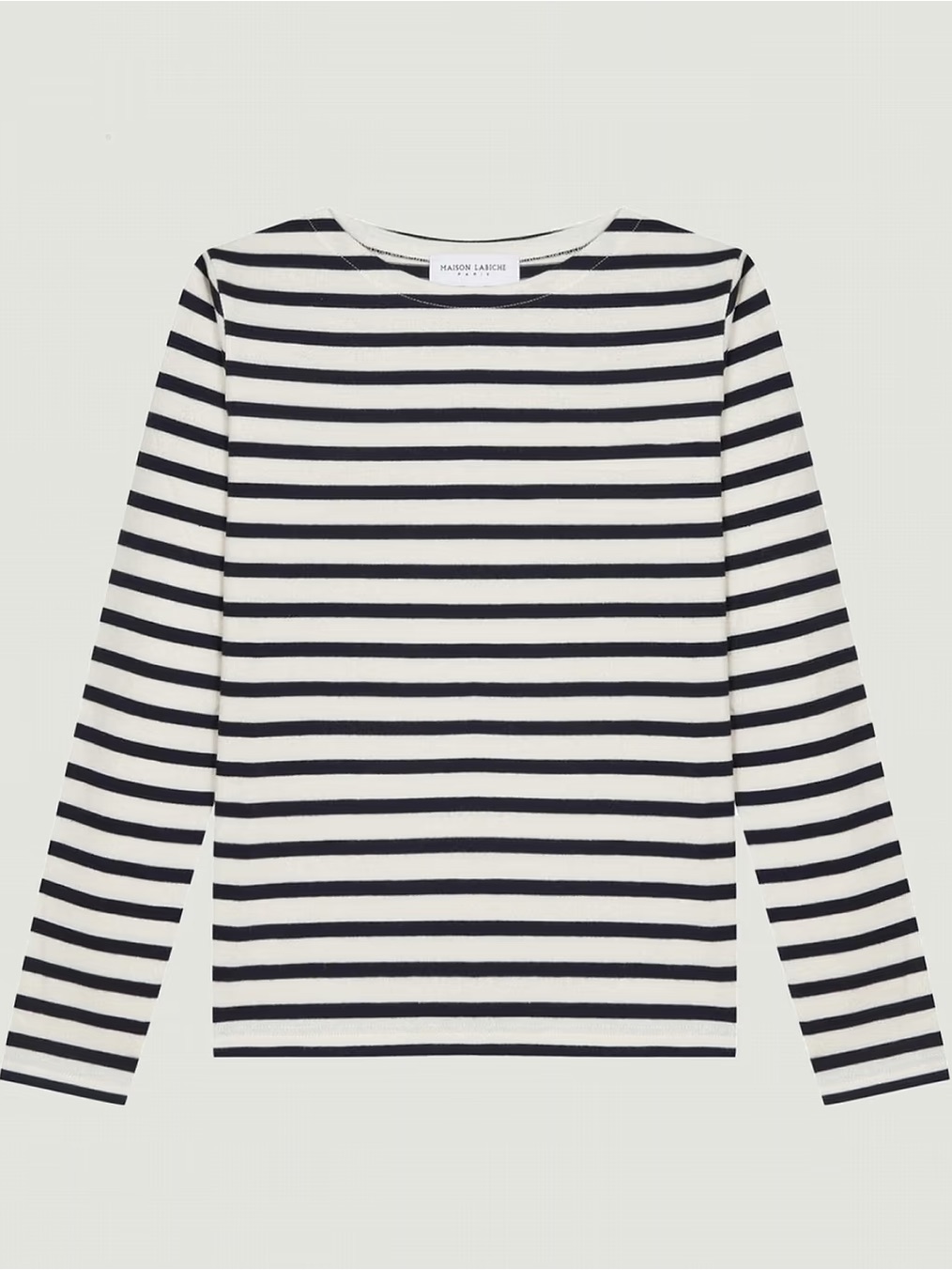 Women's Black & White Striped Long Sleeve Tee